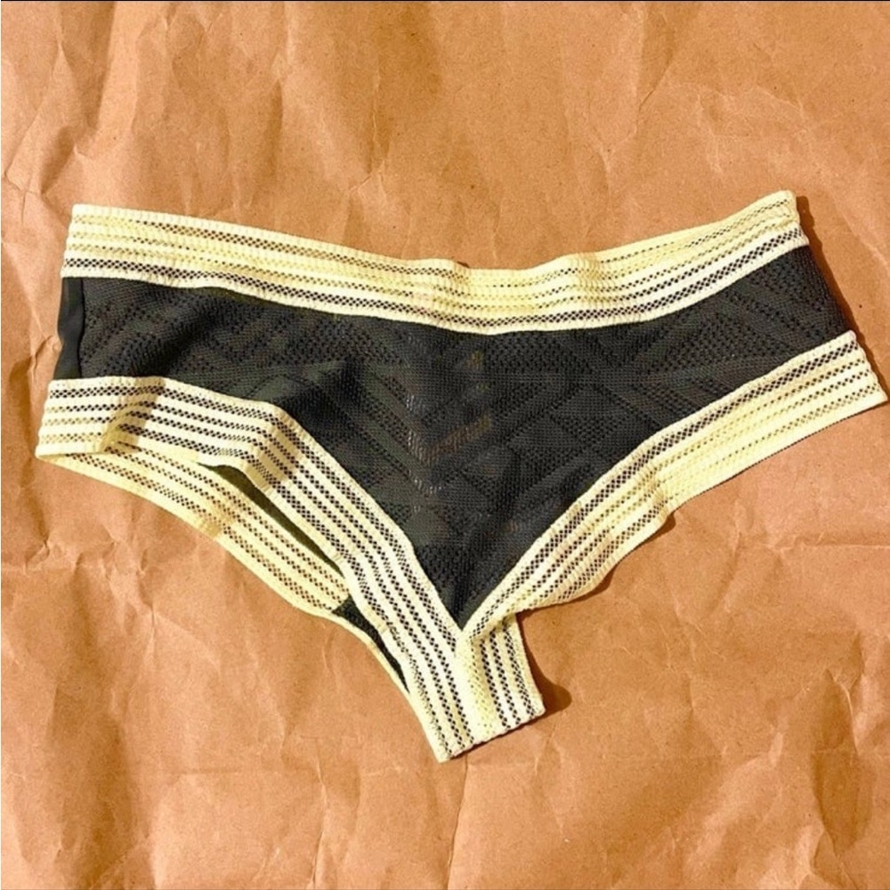 Victoria’s Secret PINK Cheekster Panty Green Mesh XS